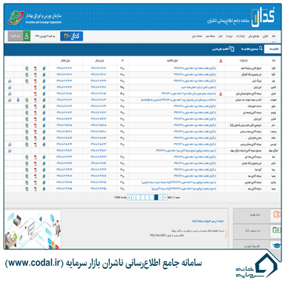 سایت بورسی اطلاع رسانی ناشران بازار سرمایه | سایت کدال