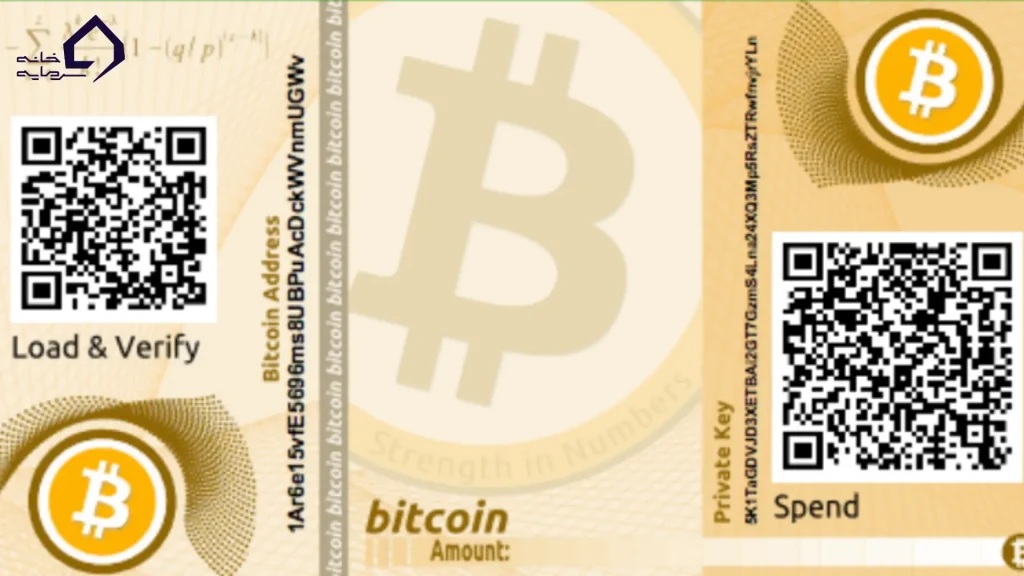 نمونه‌ای از یک کیف‌پول کاغذی ساده از وب‌سایت bitaddress.org